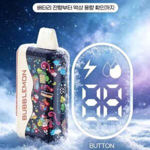 韩系 Bubblemon 炫彩一代 35000 puff 一次性电子雾化器，双网芯大烟雾，一机 3 种口味可混抽，炫彩数字显示屏、Type-C 快充、双功率可调吸阻，12 款鲜果奶茶薄荷风味可选，超长 35000 口长效便携雾化设备